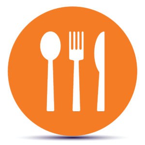 Cutlery icon Prime Purple Round Button Nutrition Cutlery Icon