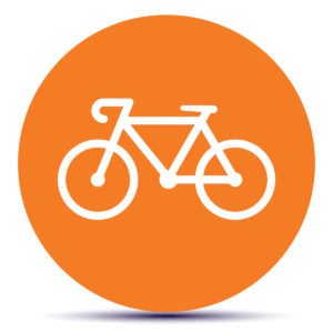 Bicycle icon Prime Purple Round Button Physical Exercise Bike Icon